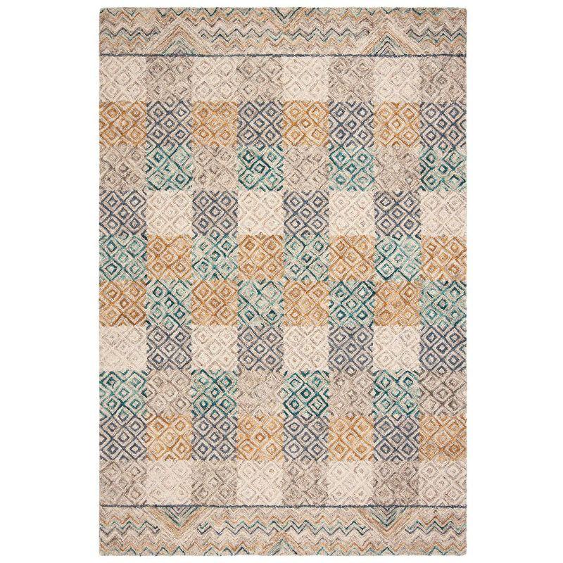 Aspen APN291 Hand Tufted Area Rug  - Blue/Gold - 3'x5' - Safavieh.