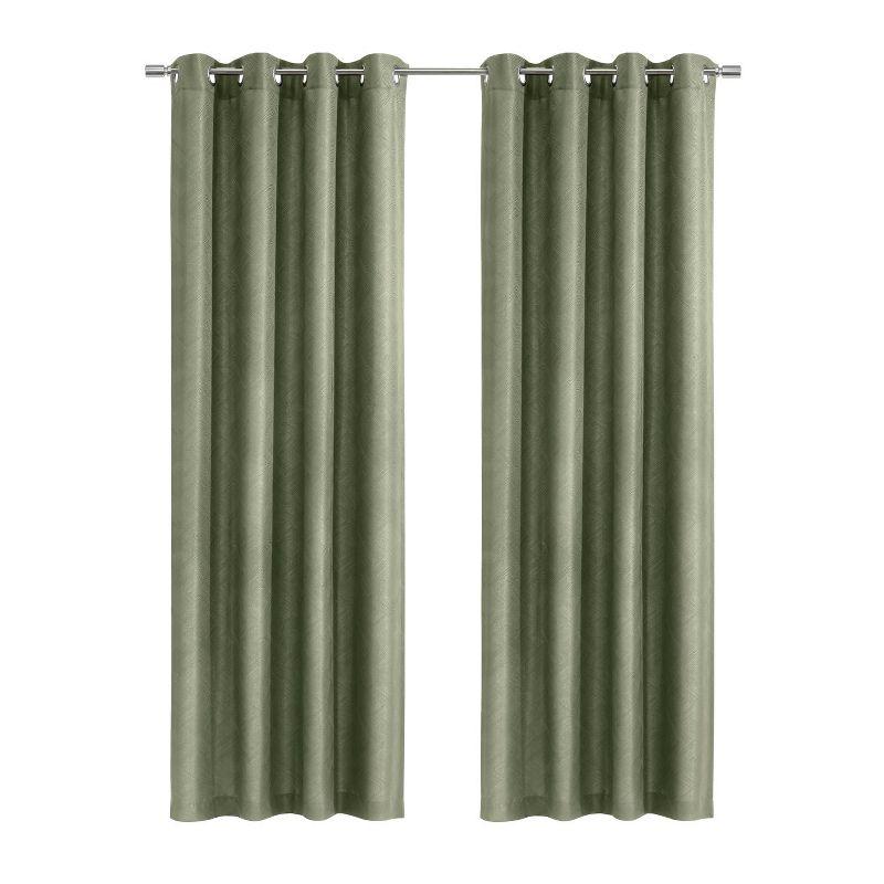 Habitat Abstract Light Filtering Energy Efficeint Grommet Curtain Panel for Windows 52" x 108" Green