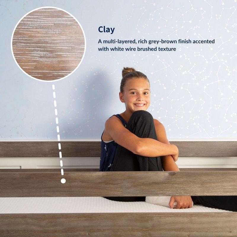 Max & Lily Classic Wood Nightstand with Shelves, Kids Bedside Table/End Table, Small Nightstand for Bedroom, Clay