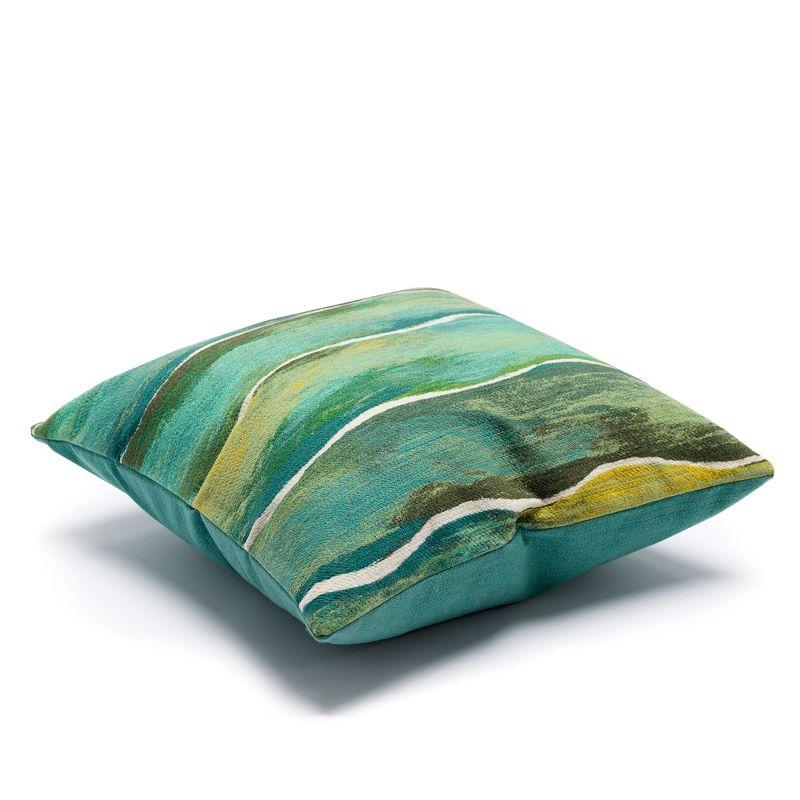 Liora Manne Green Abstract Indoor/Outdoor Rectangular Pillow