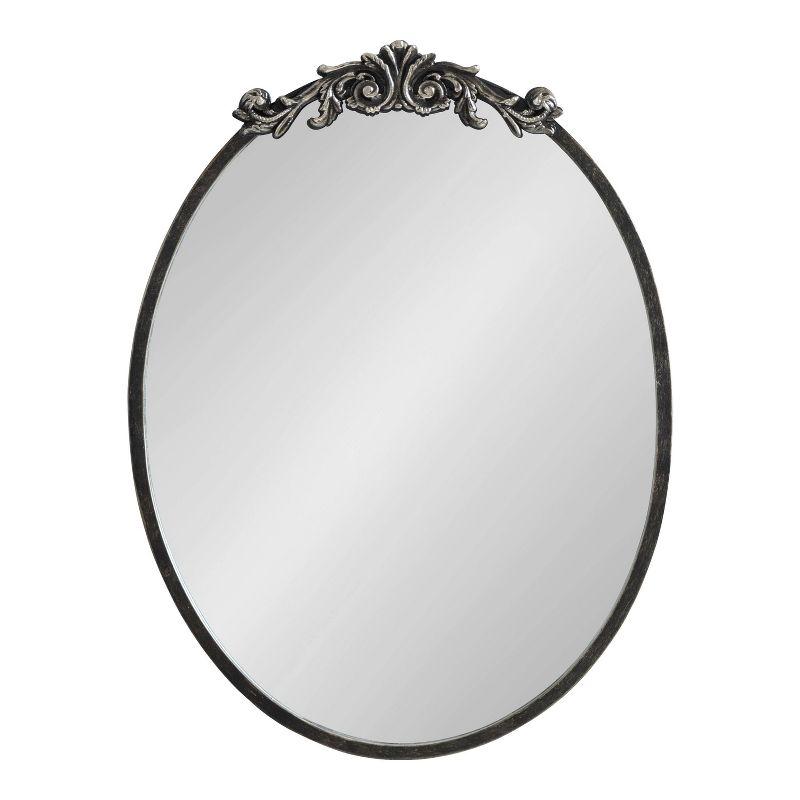 Kate & Laurel All Things Decor 18"x24" Arendahl Traditional Vertical Oval Wall Mirror: Ornate, Baroque-Inspired Design