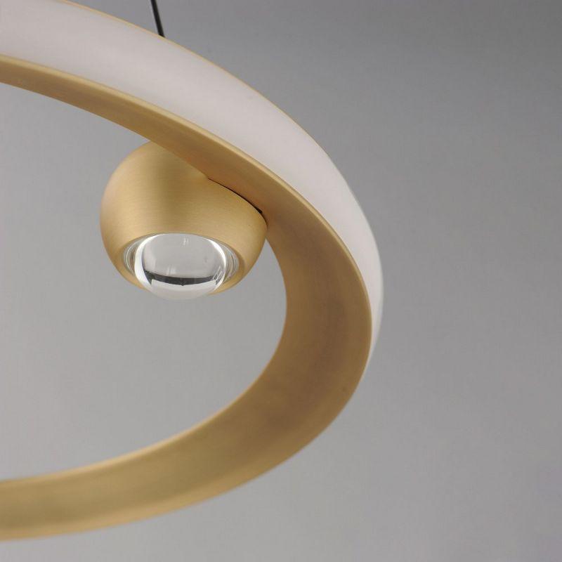 Gold Aluminum LED Ring Pendant Light with Adjustable Height