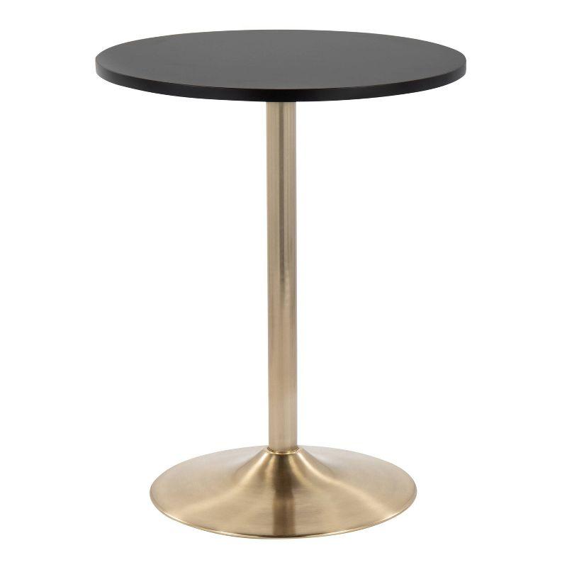 Pebble 24" Bar Height Table Gold/Black - LumiSource: Adjustable, Round, Metal Base, MDF Top