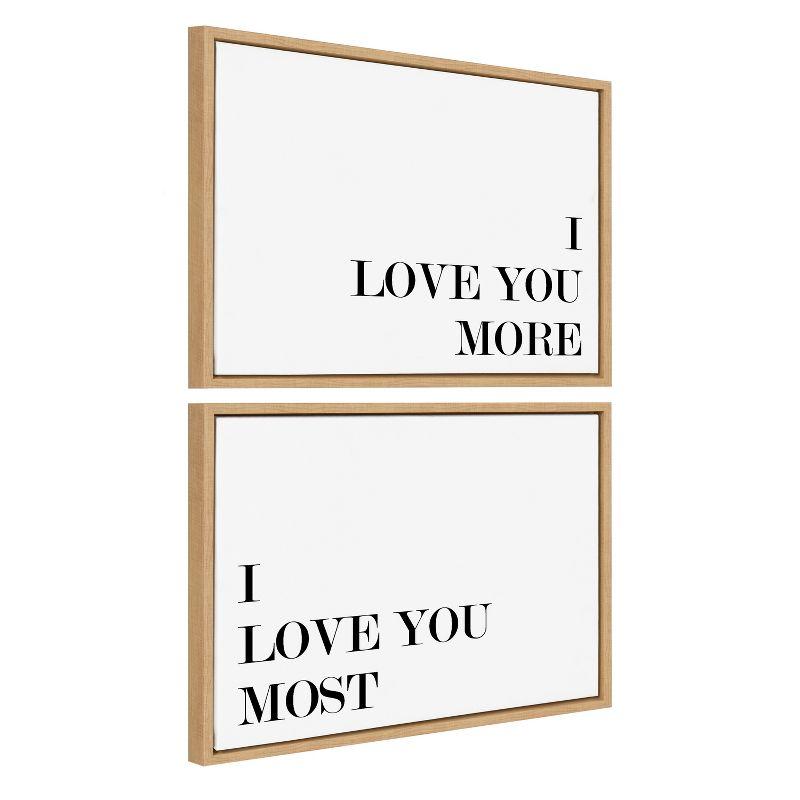 Natural Framed Canvas Quote Wall Art Set, 18" x 24"