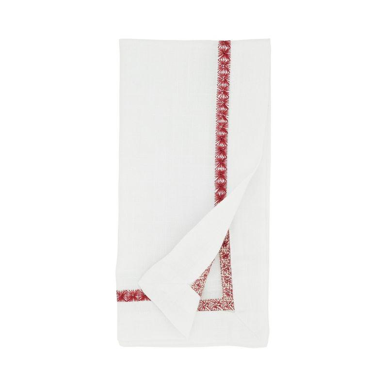 Saro Lifestyle Cloth Cocktail Napkins With Embroidered Border (Set of 4)