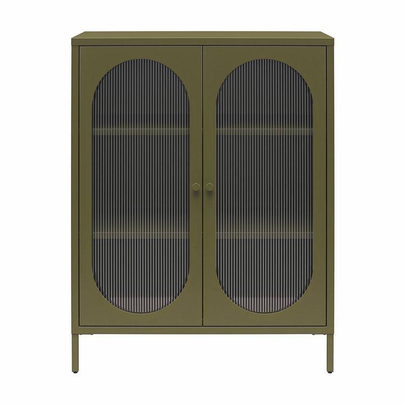 Luna 39.96'' Tall Accent Cabinet with Fluted Glass