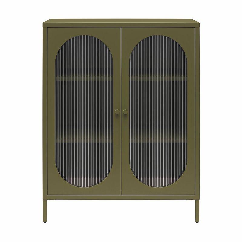 Luna 39.96'' Tall Accent Cabinet with Fluted Glass