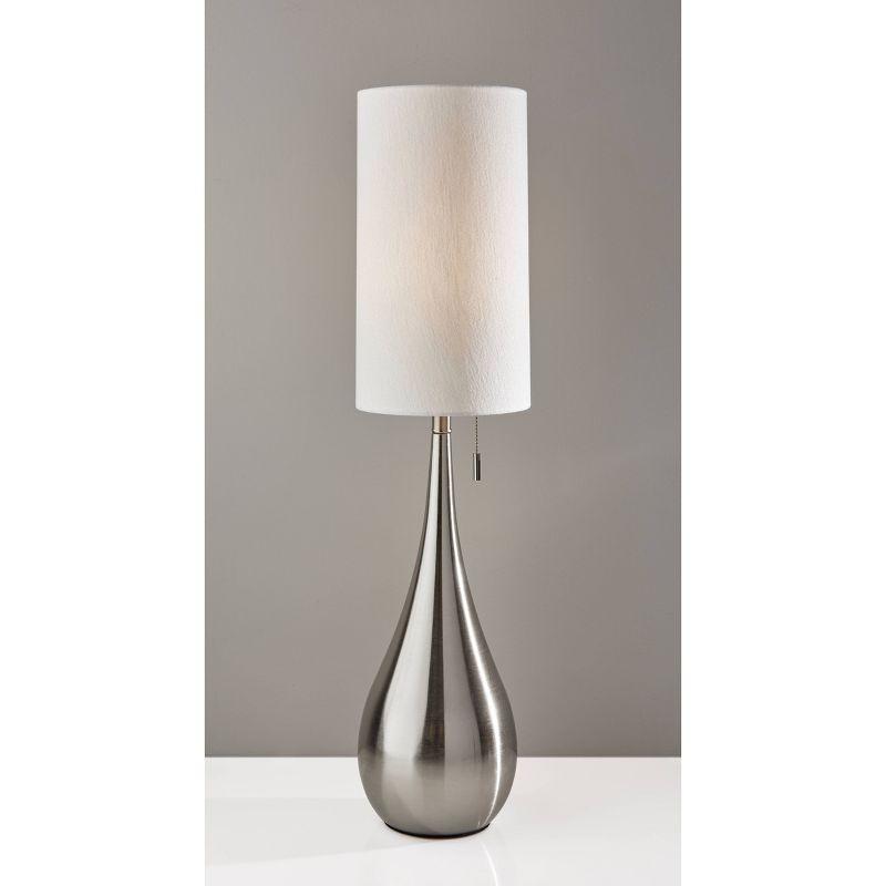 Tall White Teardrop Desk Lamp with Metal Base