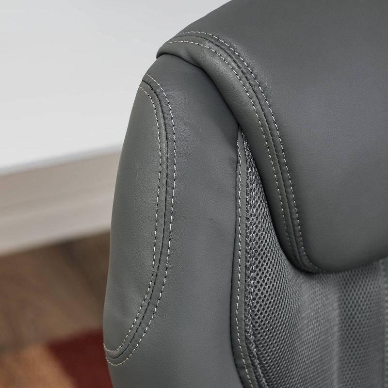 Amplify Executive Mesh Office Chair Seamless Light Gray - Serta: Ergonomic with Fixed Arms & Casters, Adjustable Height