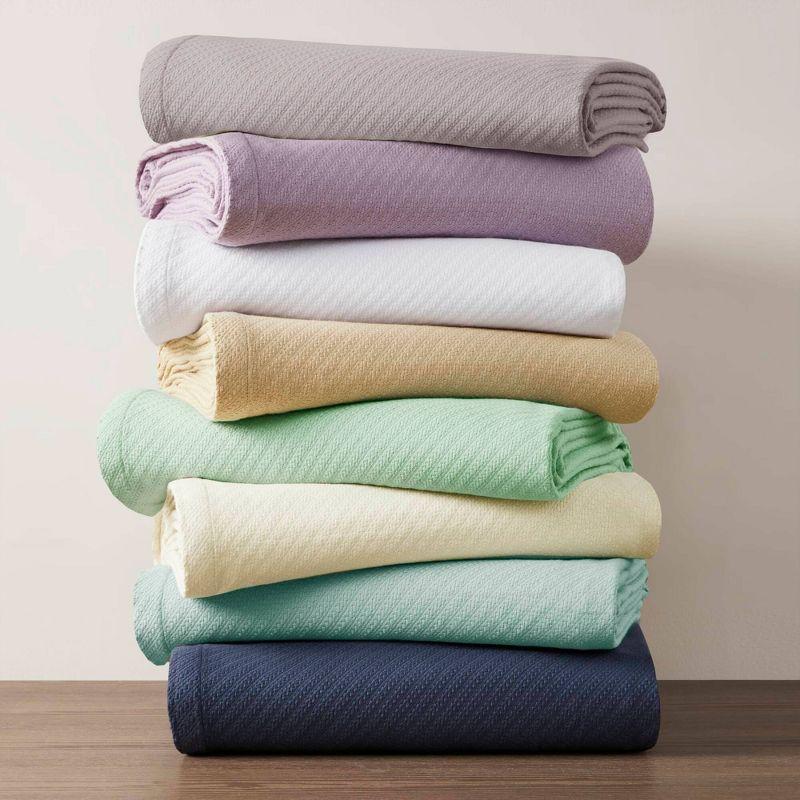 Bed Blanket Liquid Cotton Twin Seafoam: Madison Park, Lightweight, Year-Round Comfort, No Fill