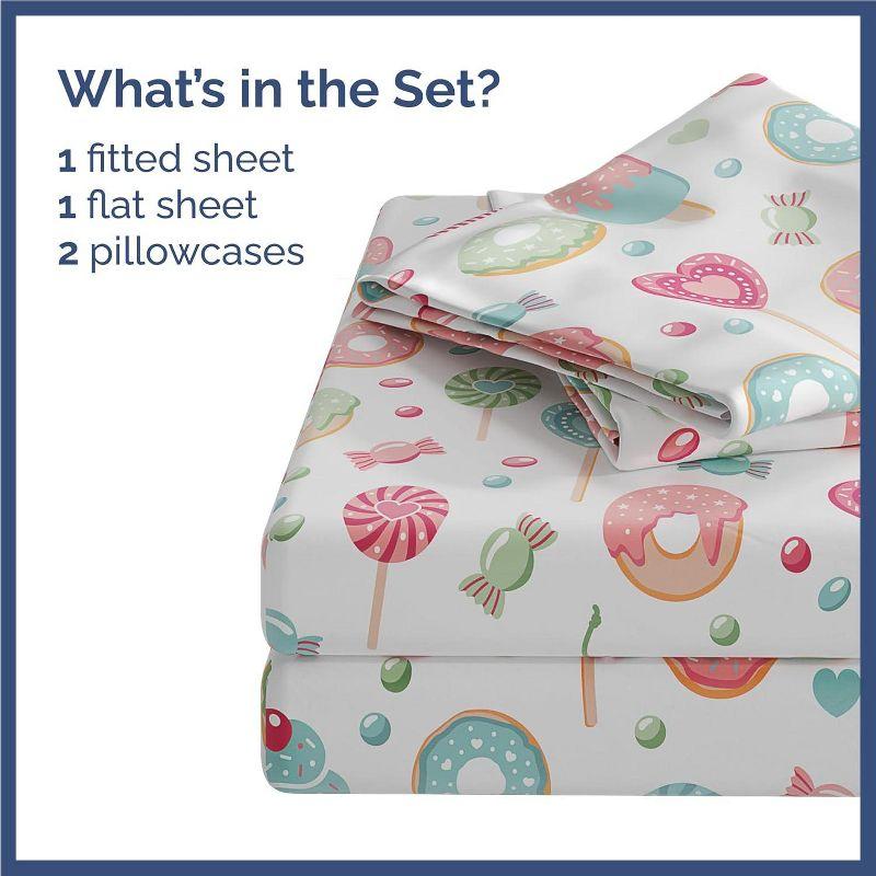 CGK Linens 4 Piece Kids Microfiber Sheet Set - Wrinkle Free - Cute, Cozy, Soft
