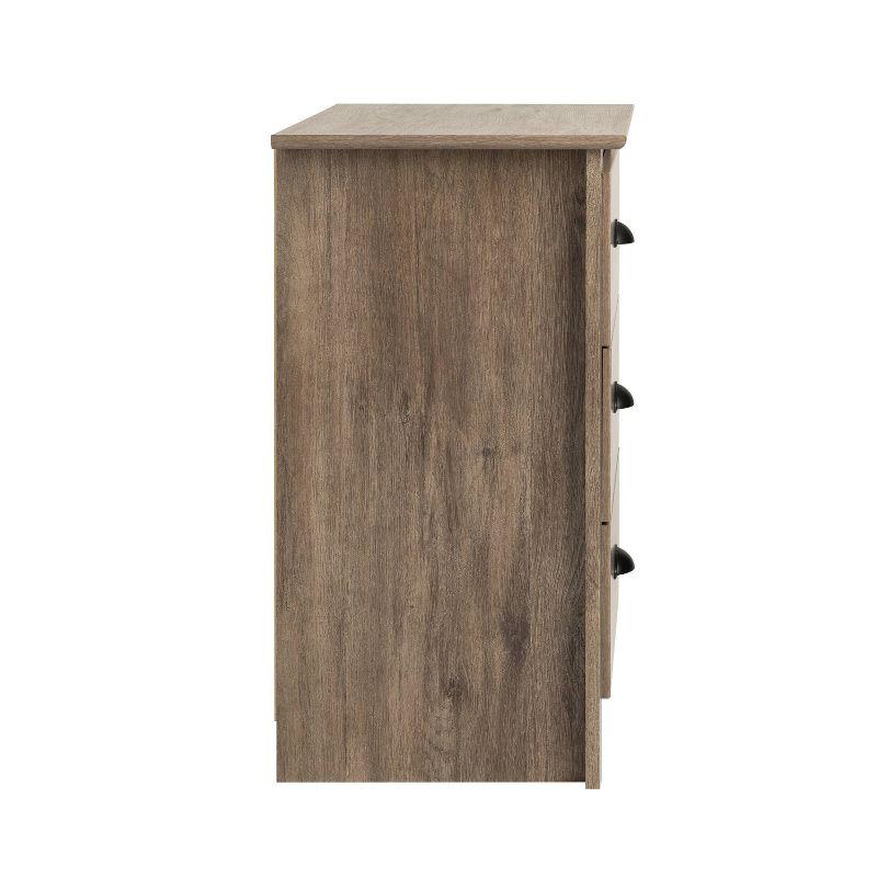 Salt Spring 3 Drawer Tall Nightstand Drifted Gray - Prepac: Modern Bedside Storage, Includes Anti-Tip Hardware