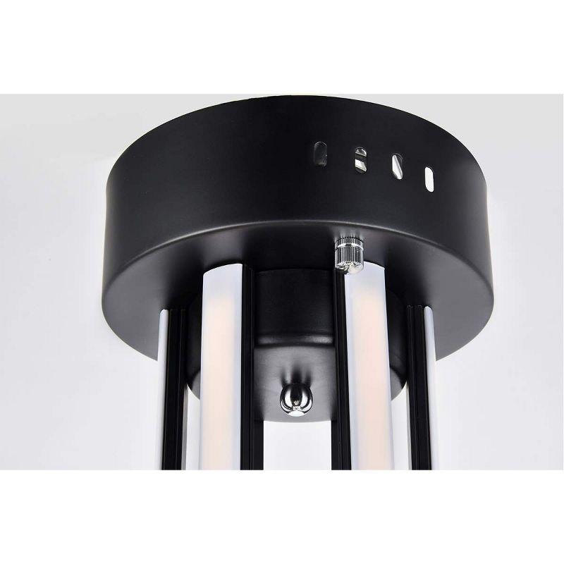 Elegant Lighting Dahlia 3 light in Black Flush mount