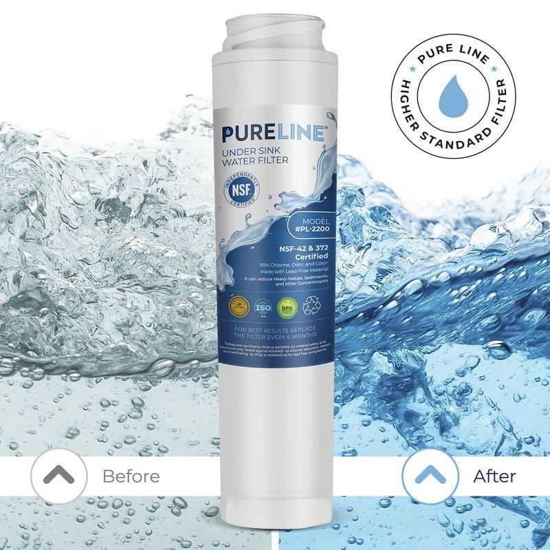 PURELINE GE FQROPF and FQSLF Under Sink Water Filter Replacement. Compatible with PXRQ15RBL, PXRQ15F, PNRQ15F, PNRQ20F, PNRQ20R and PNRQ21R (3 Pack)