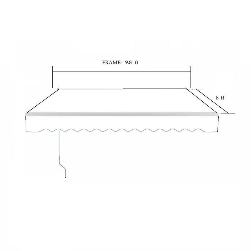 ALEKO Motorized Retractable Outdoor Awning with White Frame