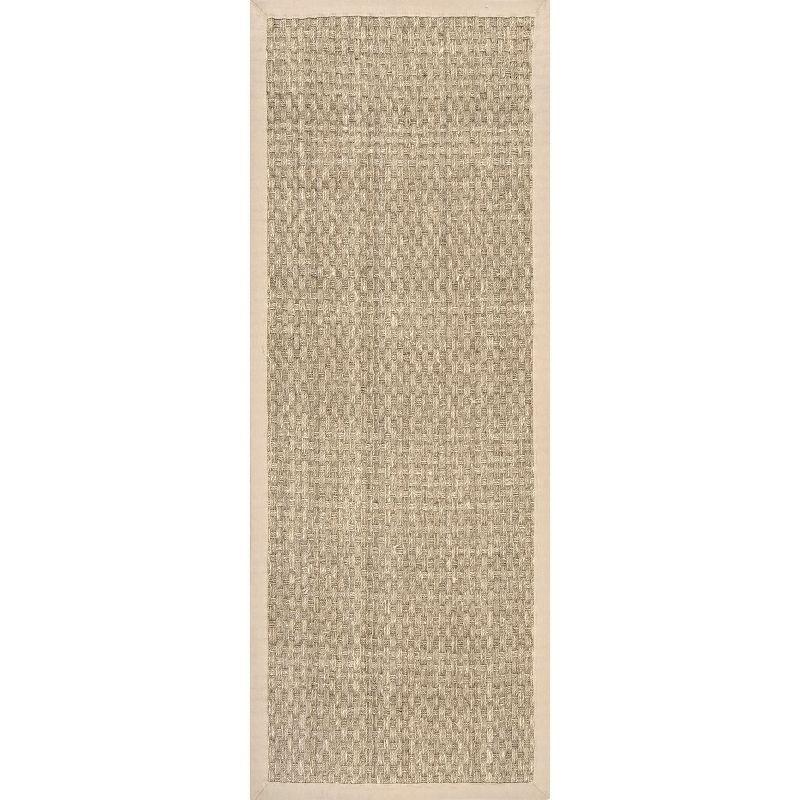 Nuloom Hesse Checker Weave Seagrass Kitchen Runner Indoor Area Rug - Hallway, Entryway, 2' 6" x 6', Natural
