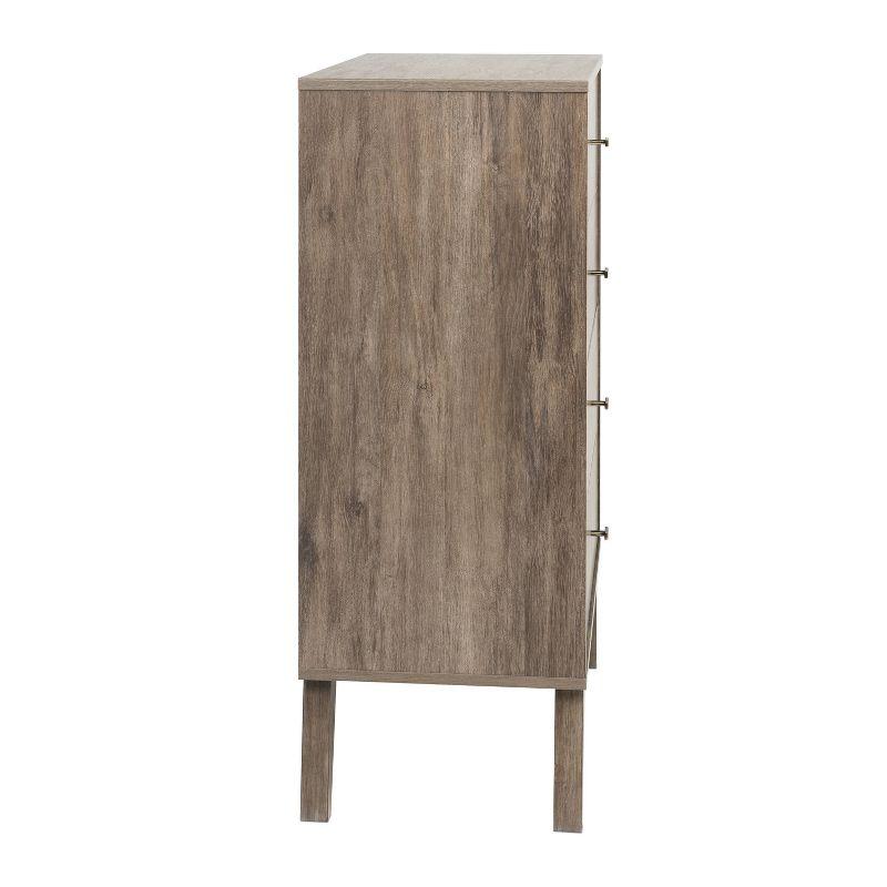 Milo Mid-Century Modern Drifted Gray 4-Drawer Chest