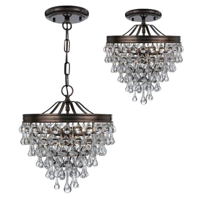 Crystorama Lighting Calypso 3 - Light Semi-Flush Mount in  Vibrant Bronze