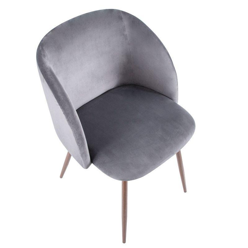 Gray Velvet Upholstered Parsons Side Chair with Metal Legs