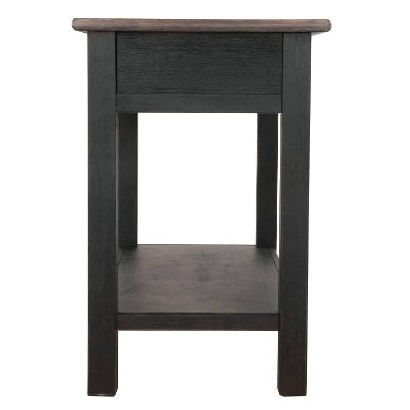 Tyler Creek Sofa/Console Table Grayish Brown/Black - Signature Design by Ashley: Mid-Century Modern with Open Shelf, Storage Drawer