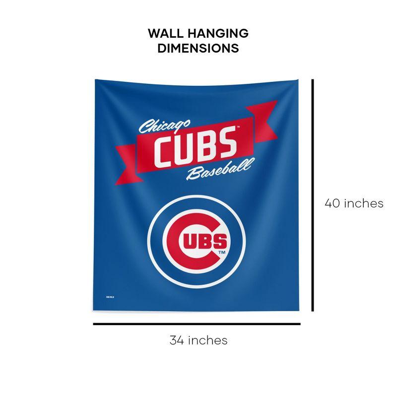 Chicago Cubs Blue and Red Wall Hanging Tapestry, 34 x 40 inches