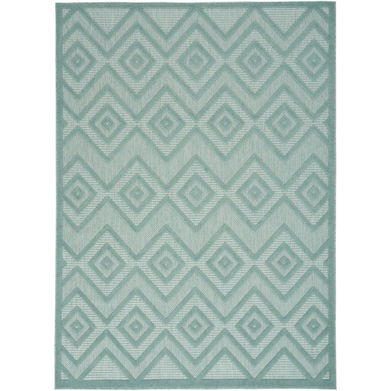 Pastel Lime and Red Diamond 6' x 9' Reversible Outdoor Rug