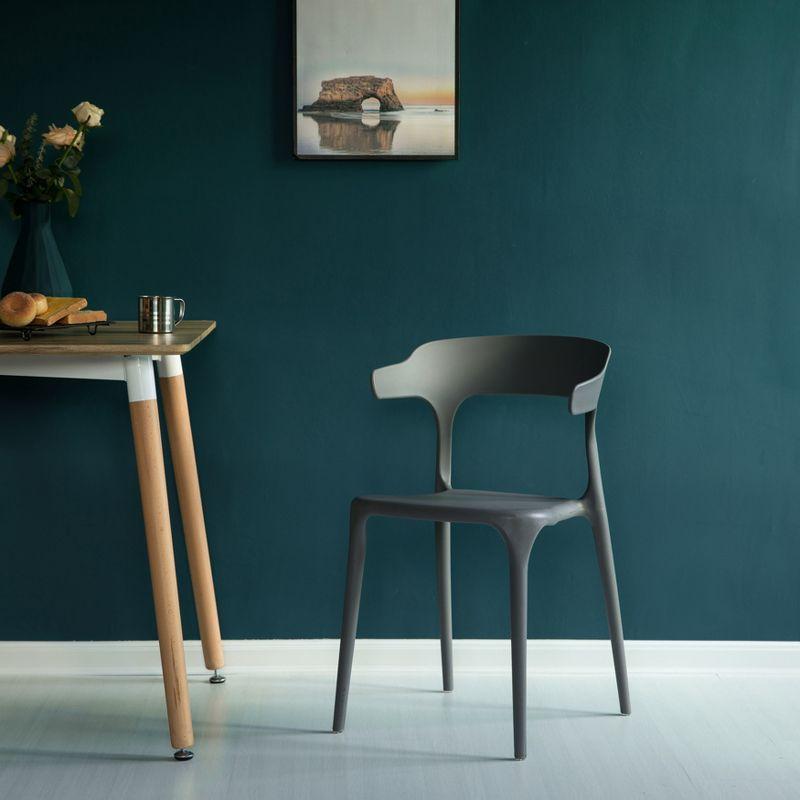 Scandi-Inspired Matte Gray Stackable Plastic Dining Chair