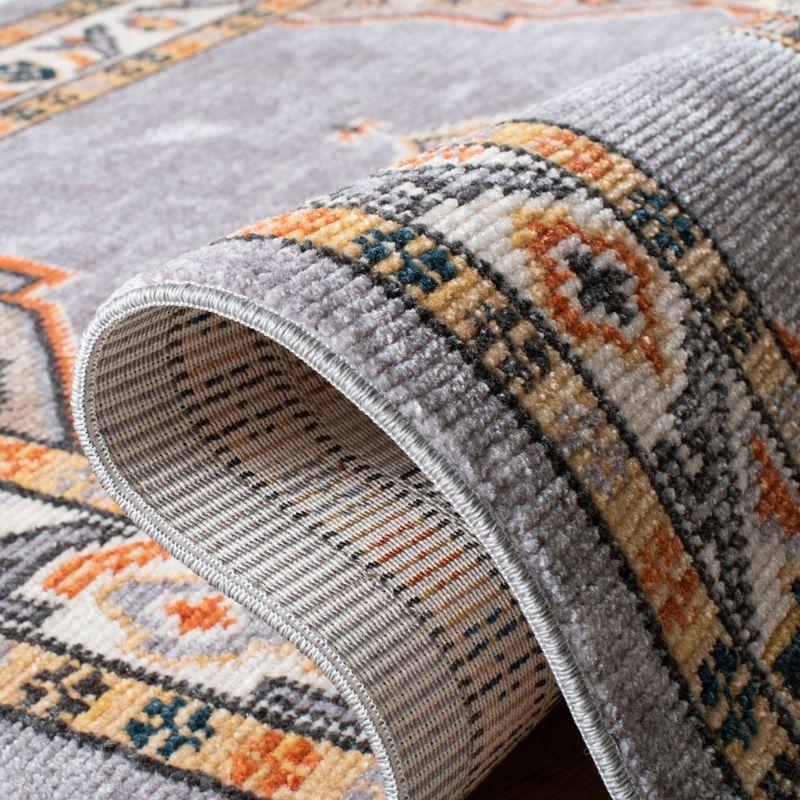 Farmhouse FMH830 Power Loomed Area Rug - Grey/Orange - 5'0" X 7'3" - Safavieh.