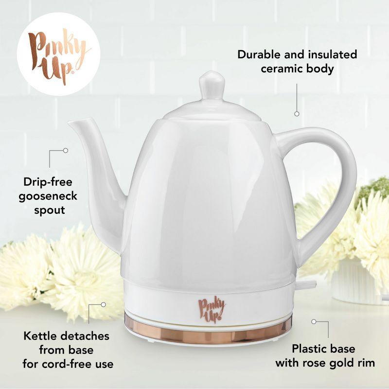 Pinky Up Noelle Ceramic Electric Tea Kettle