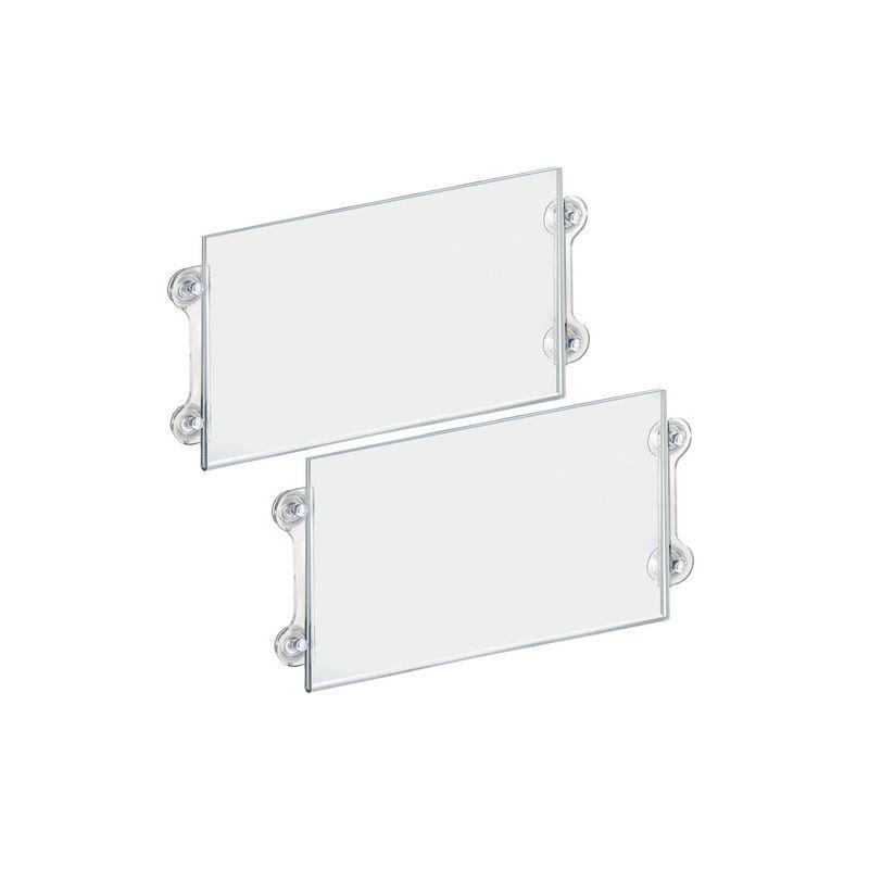 Azar Displays Clear Acrylic Window/Door Sign Holder Frame with Suction Cups 17''W x 11''H, 2-Pack (Set of 2)