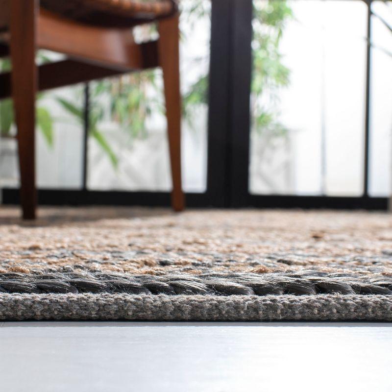 Hand-Woven Beige and Gray Jute Area Rug