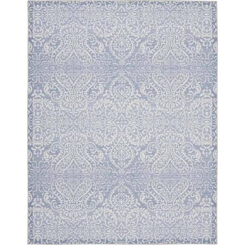 Slate Damask Chenille 8' x 10' Easy-Care Area Rug