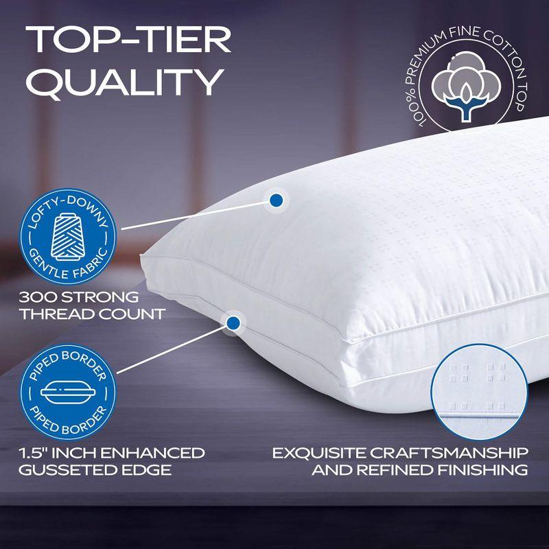 Maxi Breathable Down Alternative Queen Bed Pillow – (2 Pack)