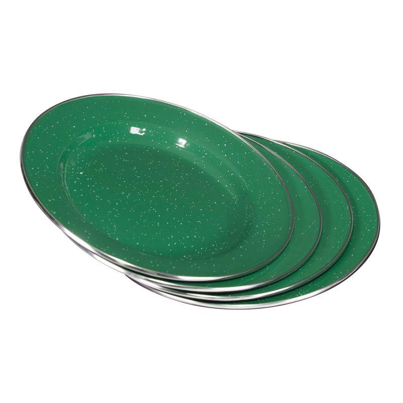 Stansport Enamel Camping Tableware Set 24 Pieces Green