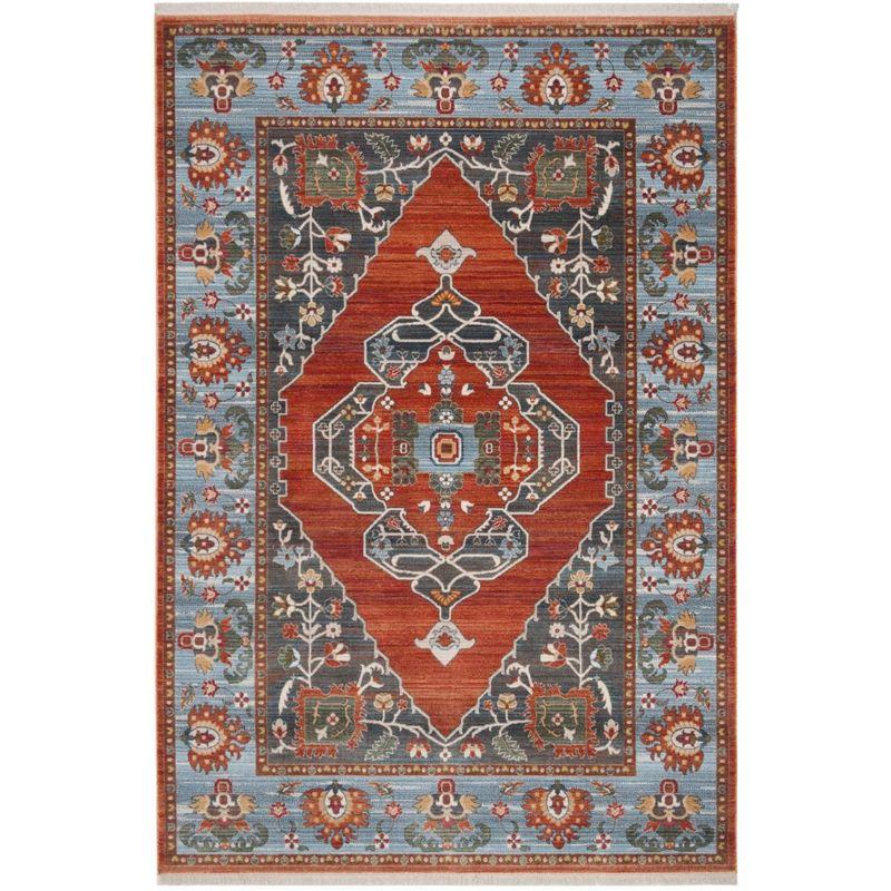 Vintage Persian VTP482 Power Loomed Indoor Area Rug - Rust/Blue - 5'x7'6" - Safavieh