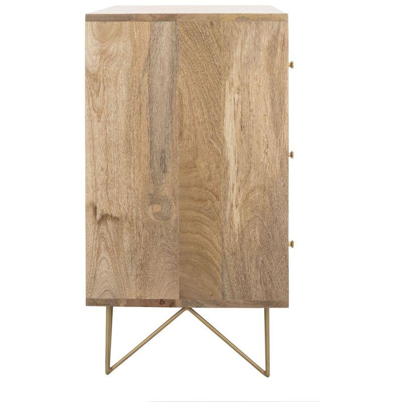 Marigold 3 Drawer Chest - CHS9001 - Natural/Brass - Safavieh