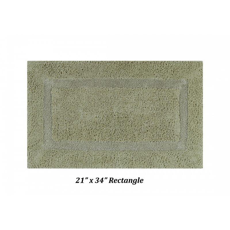 Better Trends Lux 100% Cotton Tufted Solid Reversible Bath Rug Set 3 PC (17" x 24" | 21" x 34" | 24" x 40") - Sage