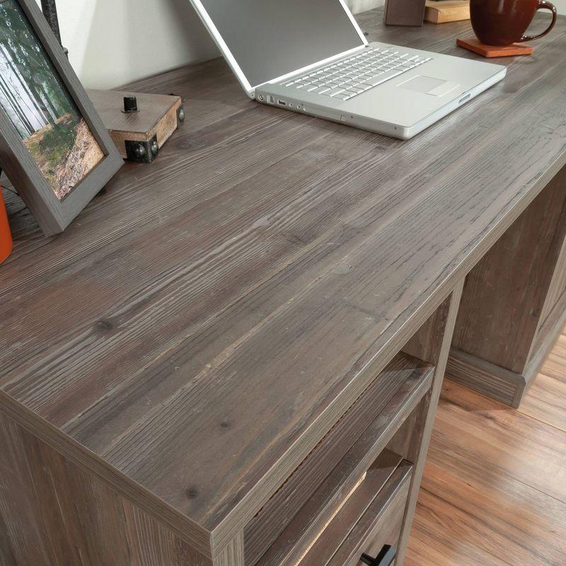 Pebble Pine Brown Wood Computer Desk with Drawer and Filing Cabinet