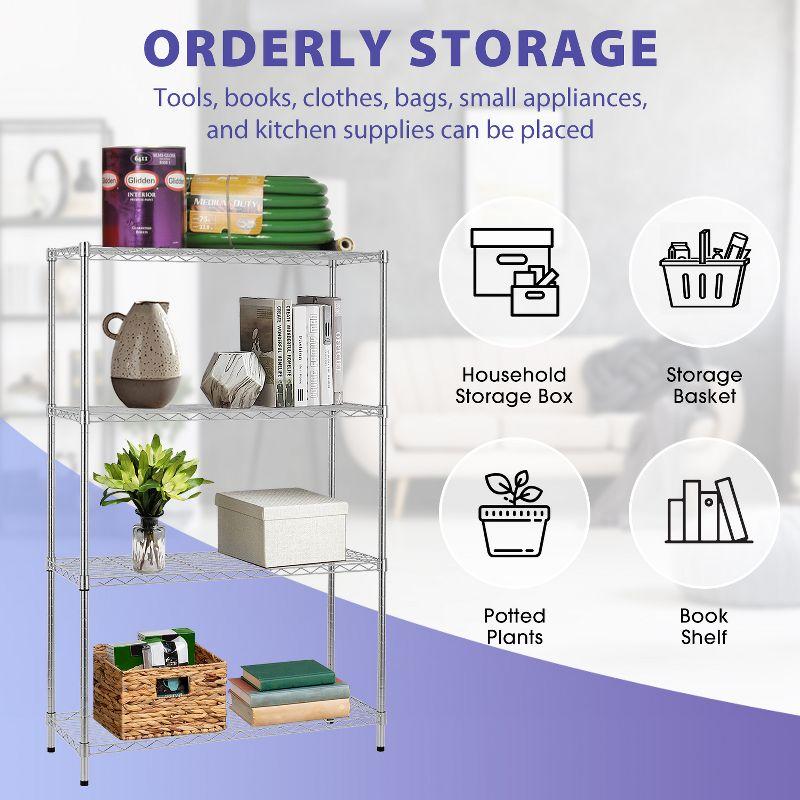 FDW Wire Shelving Unit Heavy Duty Storage Rack Metal Shelf Garage Organizer Wire Rack  (Chrome, 36" L x 14" W x 54" H)