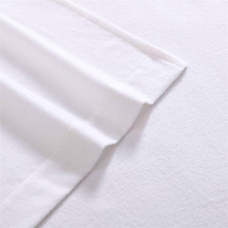 King Solid Flannel Sheet Set White - Laura Ashley