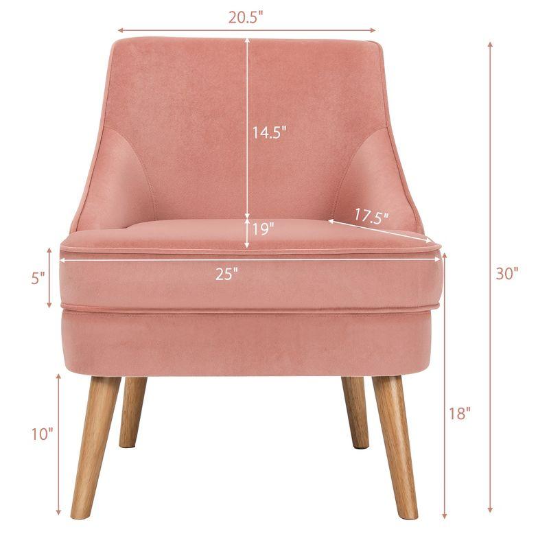 Elegant Blush Pink Velvet Square Arm Accent Chair Set