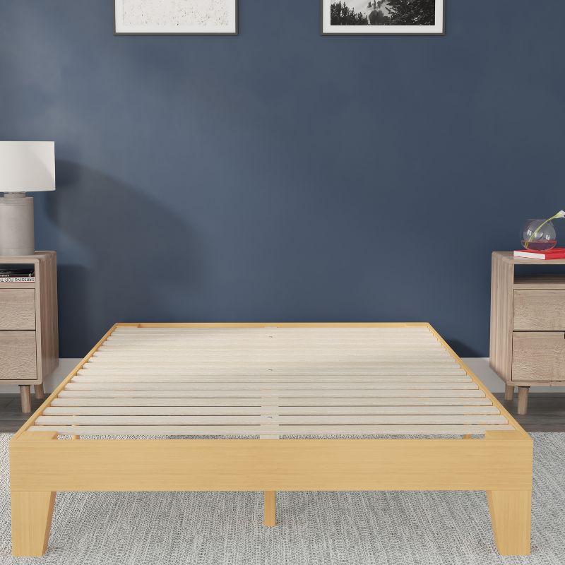 Platform Bed with Wooden Support Slats, No Box Spring Required