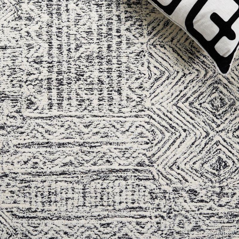 Abstract ABT225 Hand Tufted Area Rug - Black/Ivory - 5'x8' - Safavieh.