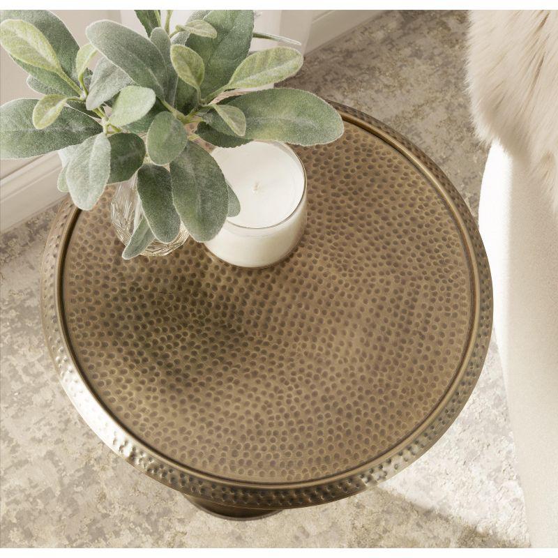 Kate and Laurel Sanzo Round Metal Side Table, 15x15x24, Gold