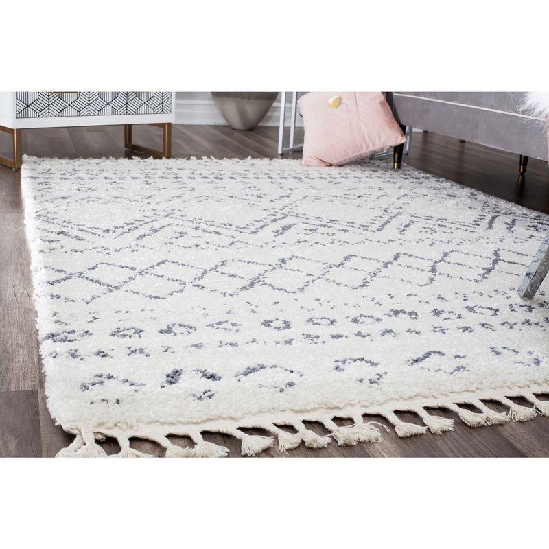 Silla Mason Shag Tribal Shadow Gray Area Rug