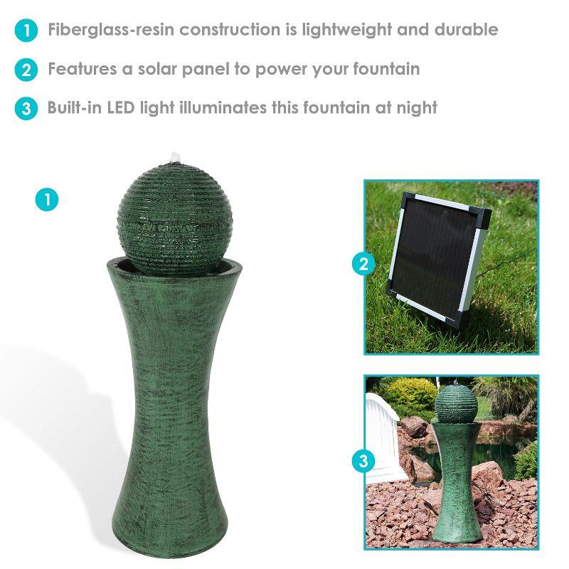 Sunnydaze Outdoor Polyresin Desert Spring Solar Powered Water Fountain with Battery Backup, Submersible Pump, and Panel - 30"