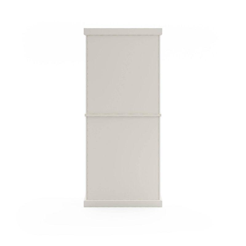 Nantucket Pantry Off White - Homestyles: Coastal Style Storage, 4-Door Hardwood Cabinet with Adjustable Shelves