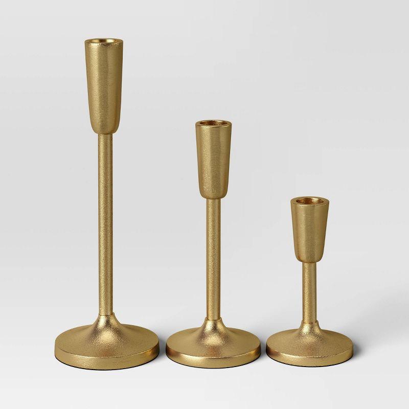 3 Piece Aluminum Tabletop Candlestick Set