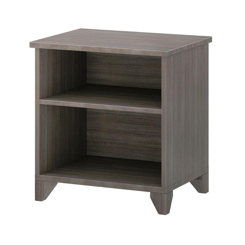 Max & Lily Classic Wood Nightstand with Shelves, Kids Bedside Table/End Table, Small Nightstand for Bedroom, Clay