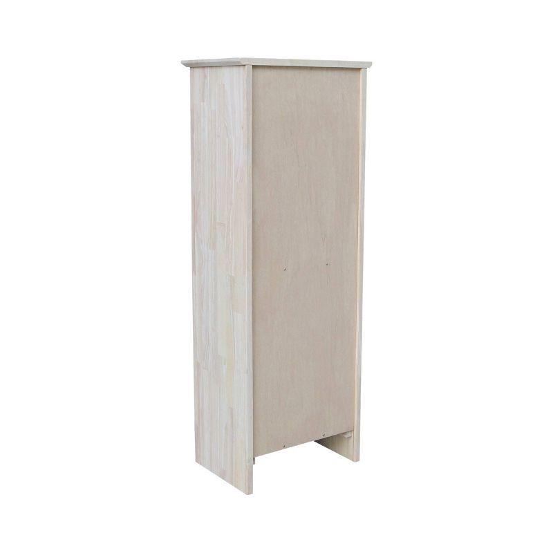 48" Shaker Bookcase Unfinished Brown - International Concepts: Solid Parawood, 3-Tier Storage